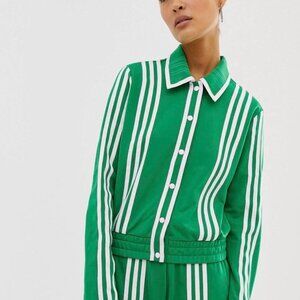Adidas Originals x JI WON CHOI Green & White Stripped Track Jacket size Small
